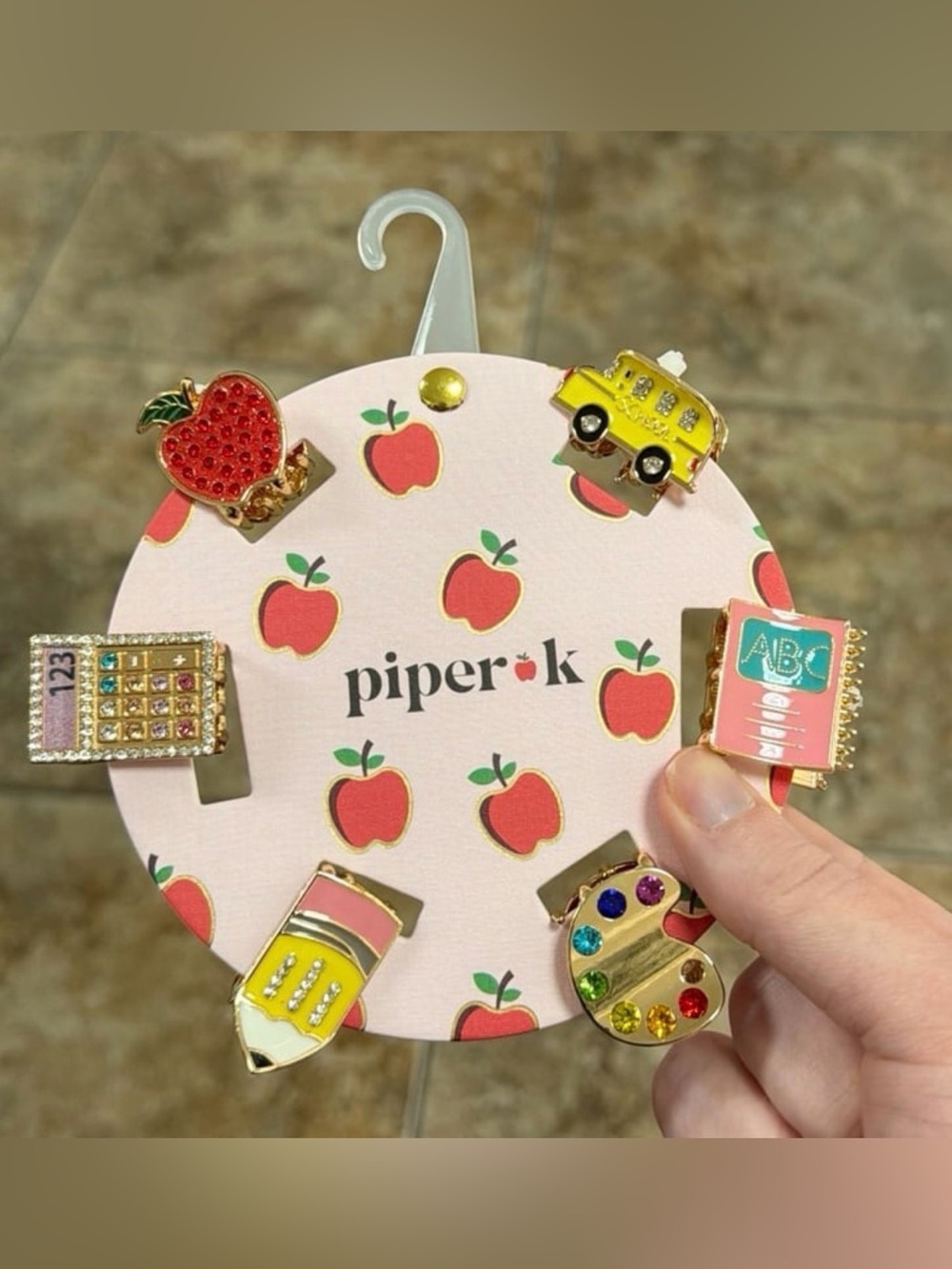 Piper Enamel School Charm Clips - Yellow, Pink, Red & Multicolor